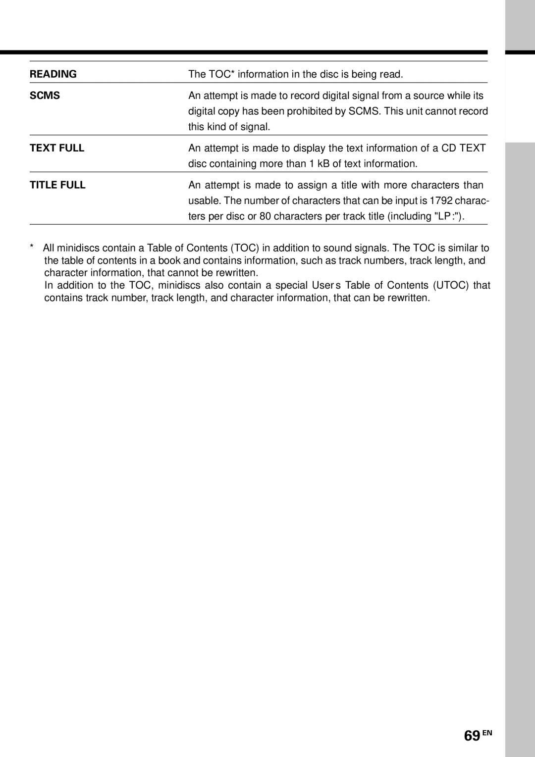 Kenwood MDX-G3 instruction manual 69 EN, Scms 