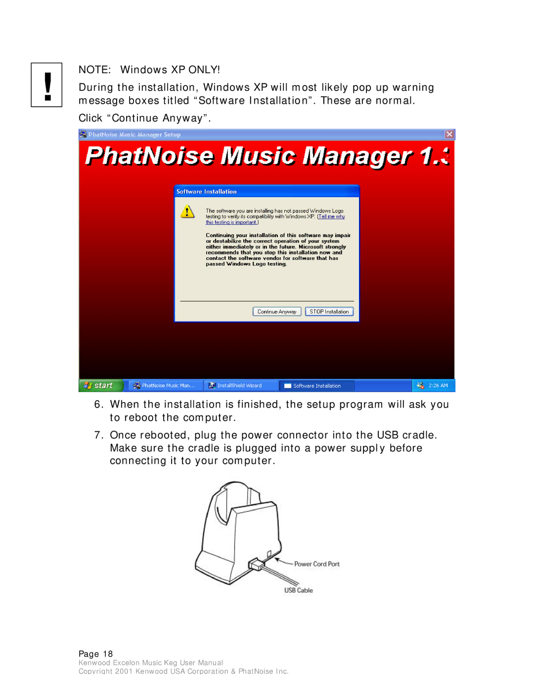 Kenwood Music Keg manual Copyright 2001 Kenwood USA Corporation & PhatNoise Inc 