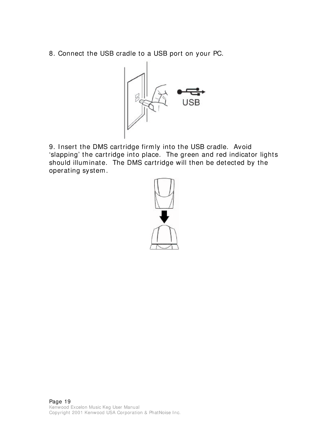 Kenwood Music Keg manual Copyright 2001 Kenwood USA Corporation & PhatNoise Inc 