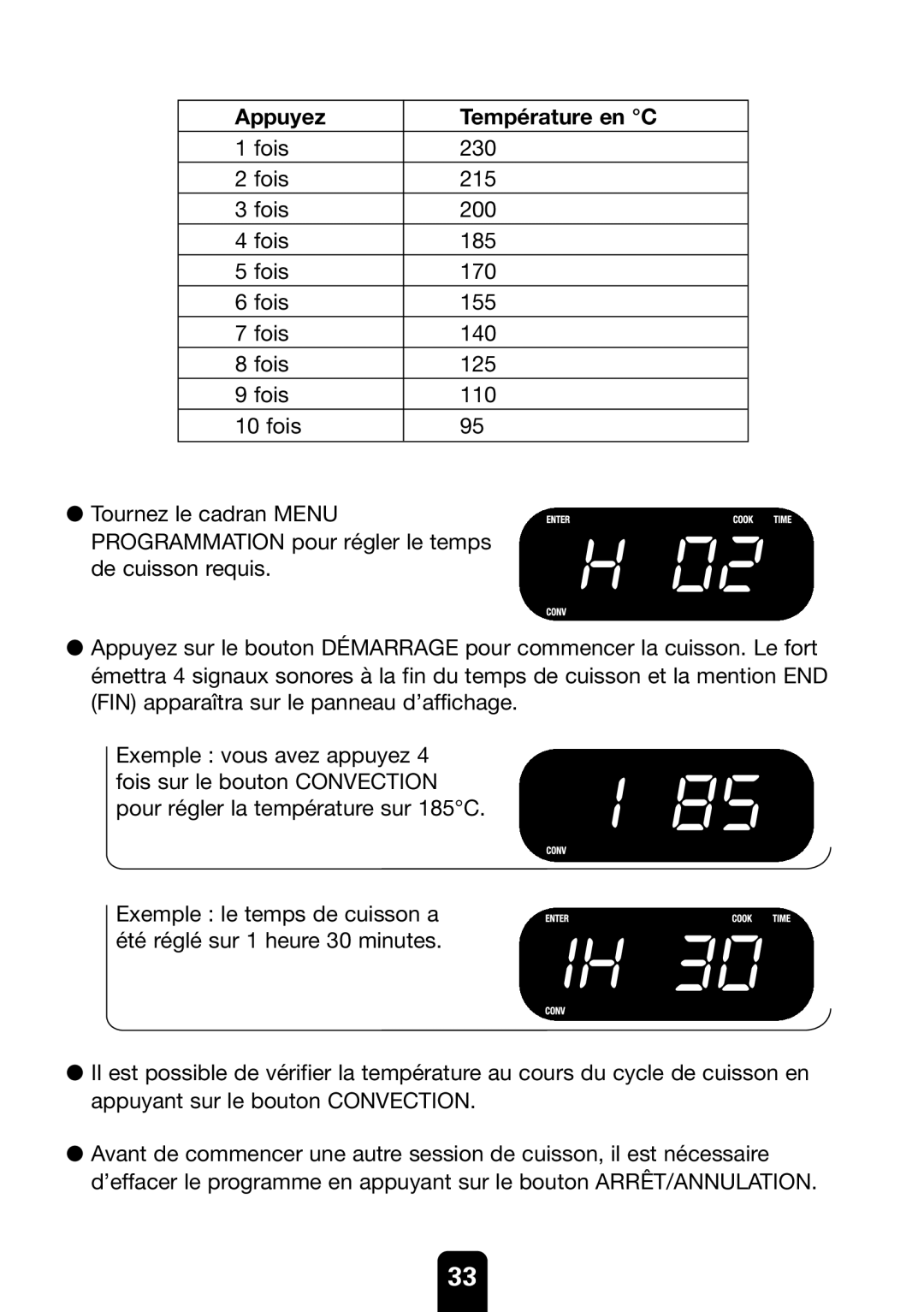 Kenwood MW761E manual Appuyez Température en C 