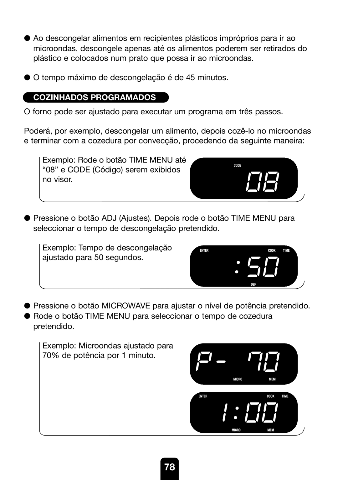 Kenwood MW761E manual Cozinhados Programados 