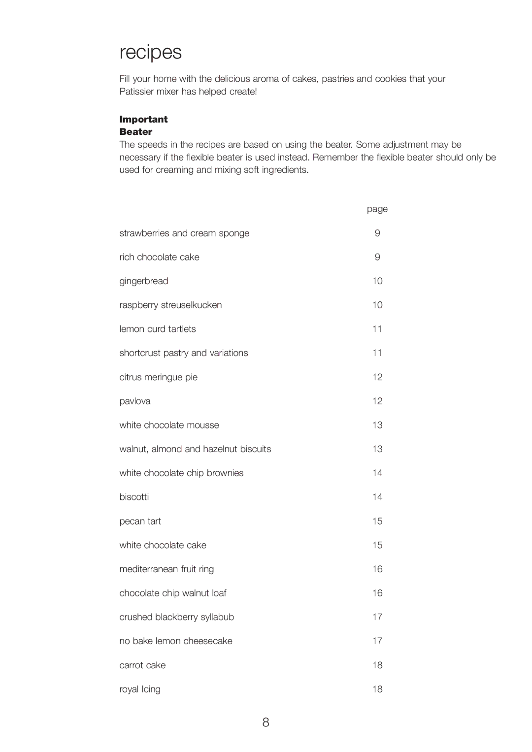 Kenwood MX320 series, MX310 series manual Recipes, Beater 