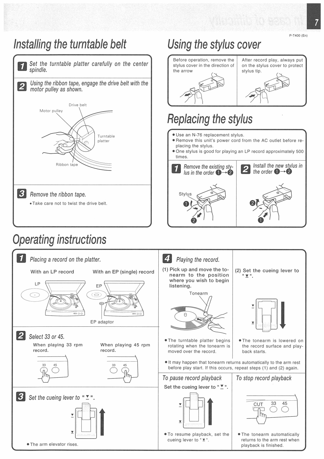 Kenwood P-T400 manual 