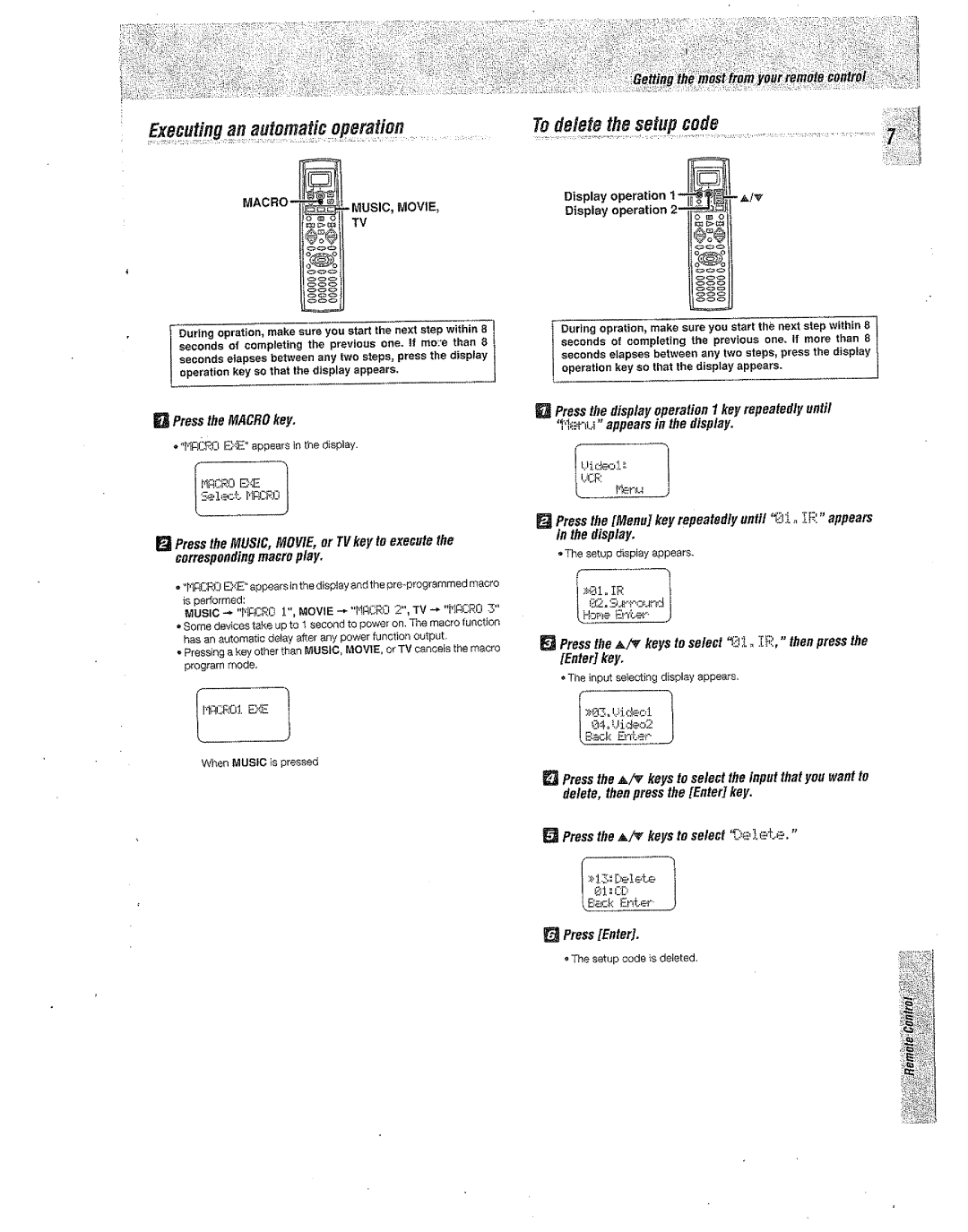 Kenwood Preset Remote Control manual 