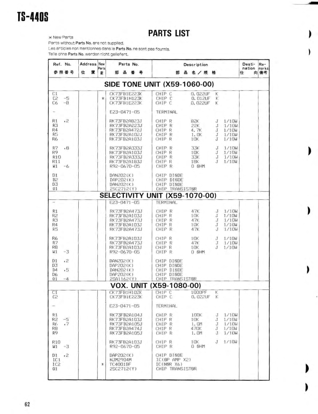 Kenwood PS-430, PS-50, SP-430, MB-430, AT-440, VS-1, YK-88SN, YK-88CN specifications G5 a It ,4-$ 