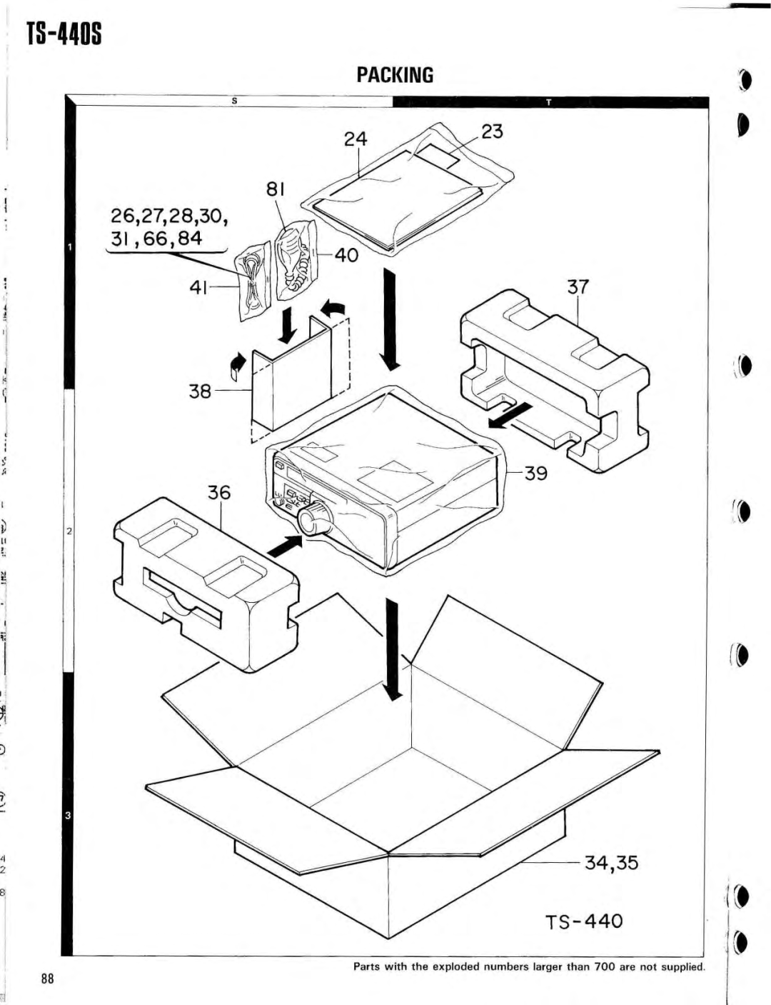 Kenwood YK-88SN, PS-50, SP-430, PS-430, MB-430, AT-440, VS-1, YK-88CN specifications Packing 