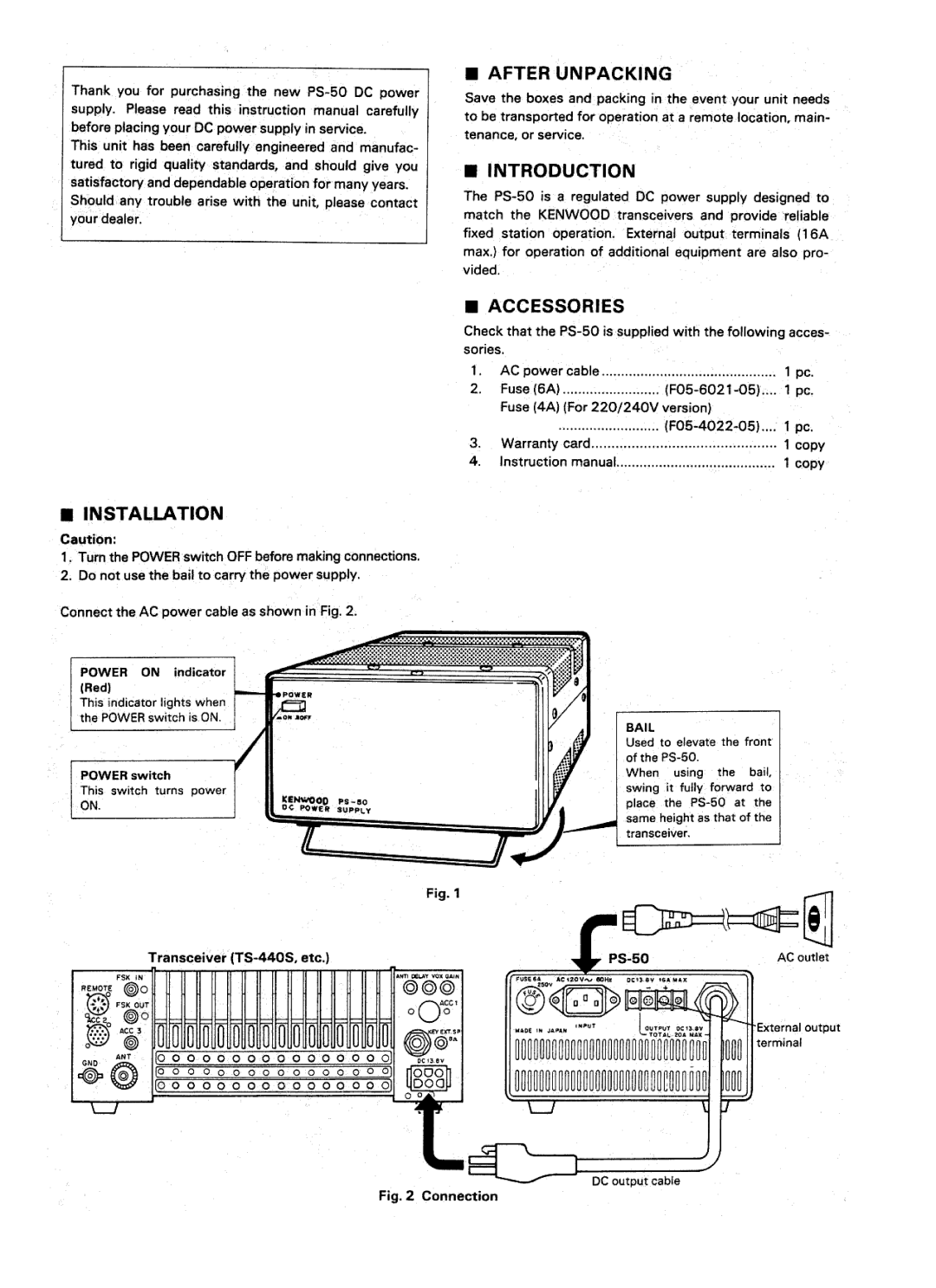Kenwood PS-50 manual 