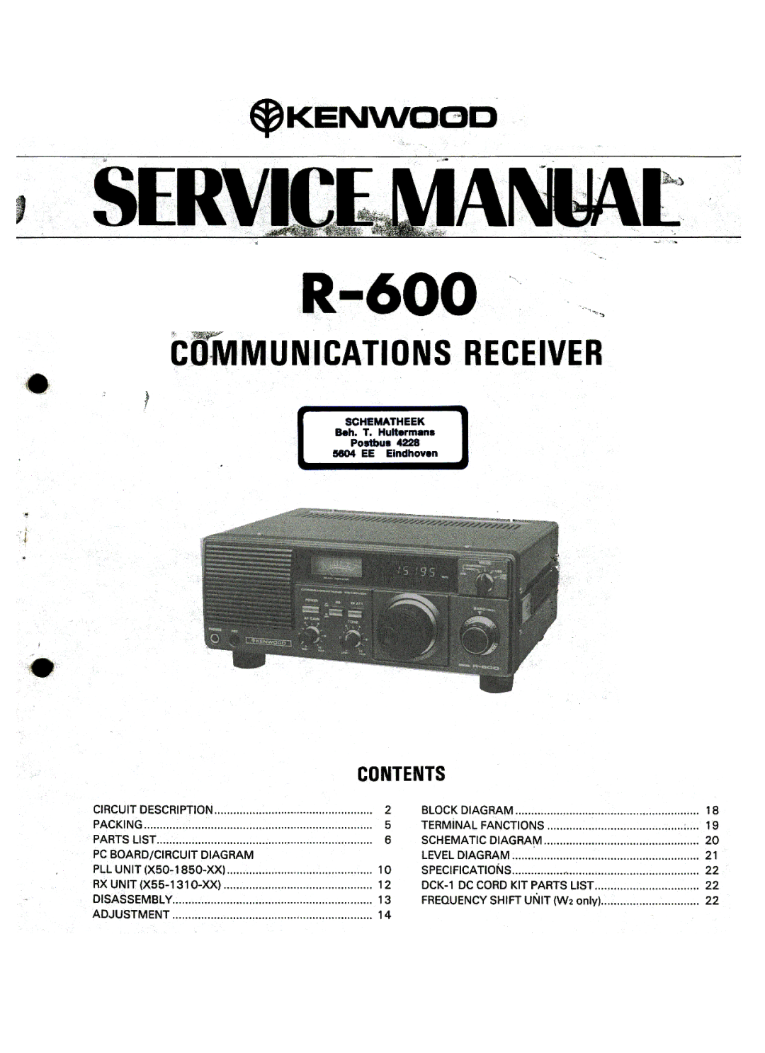 Kenwood R-600 manual 