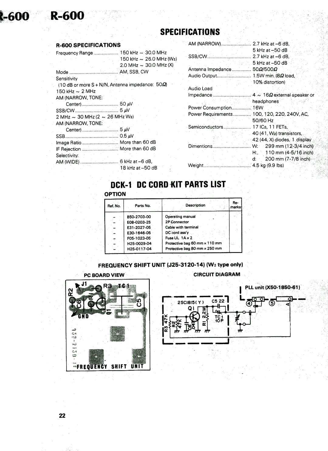 Kenwood R-600 manual 