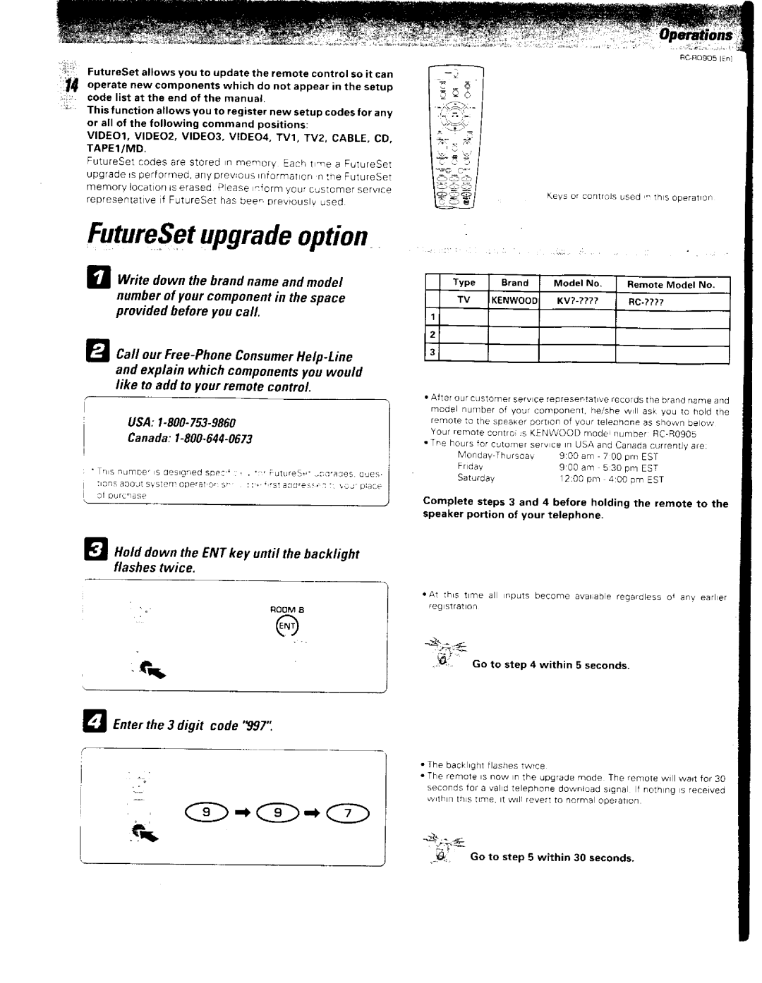 Kenwood RC-R0905 manual 