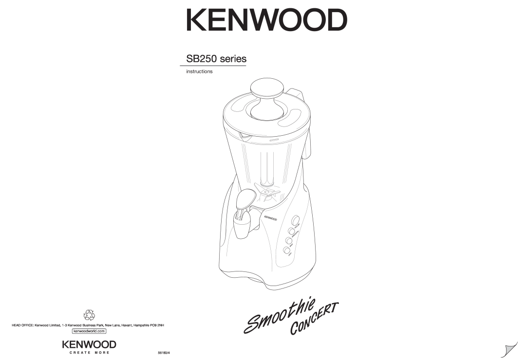 Kenwood manual SB250 series, instructions, 56180/4 