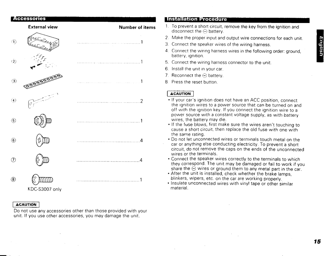 Kenwood SDC-S2007, SDC-S3007 manual 