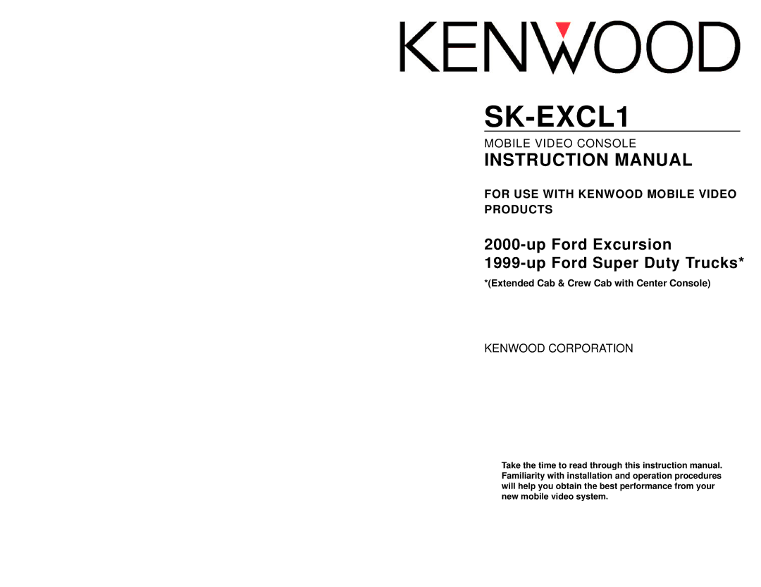 Kenwood SK-EXCL1 instruction manual 