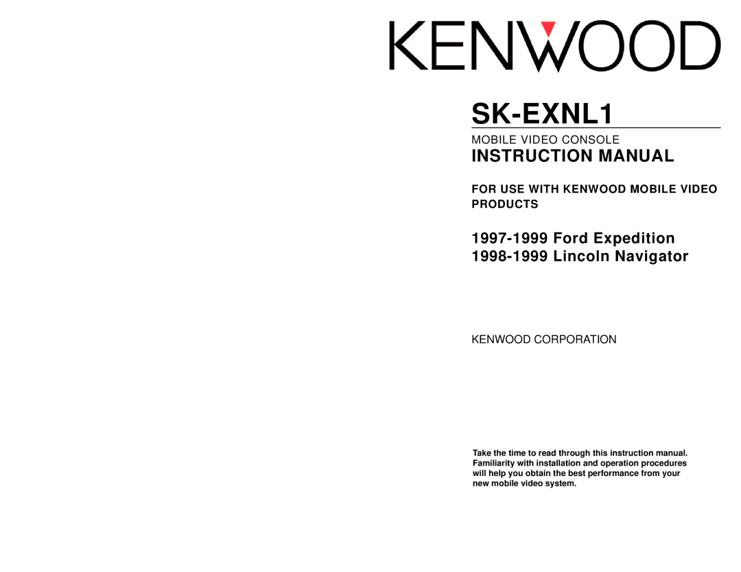 Kenwood SK-EXNL1 instruction manual 