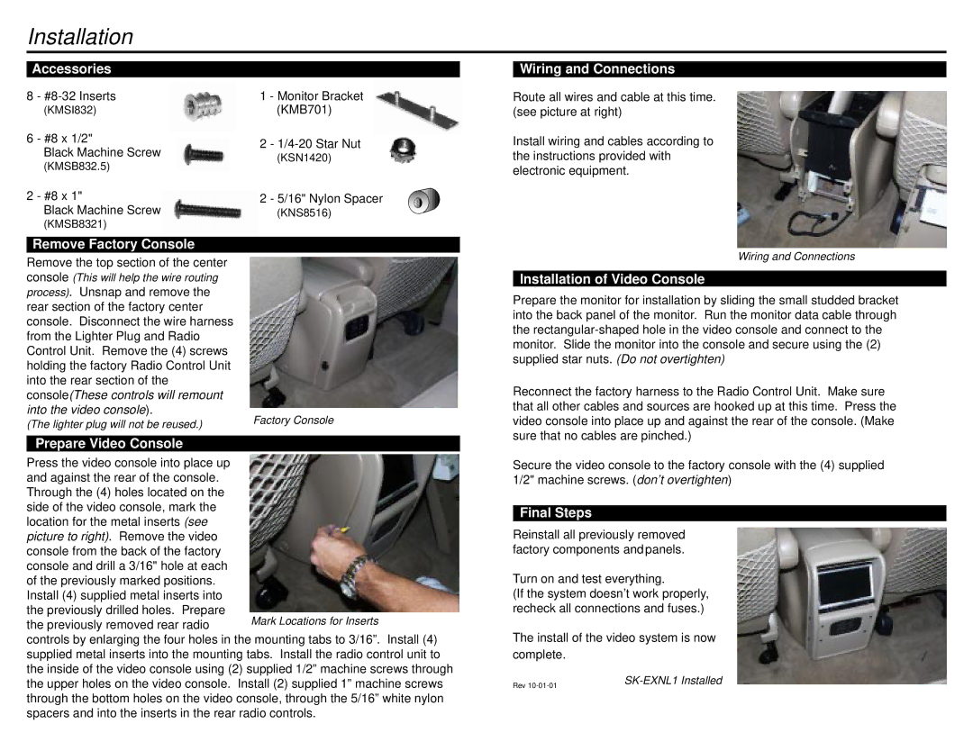 Kenwood SK-EXNL1 instruction manual Installation 