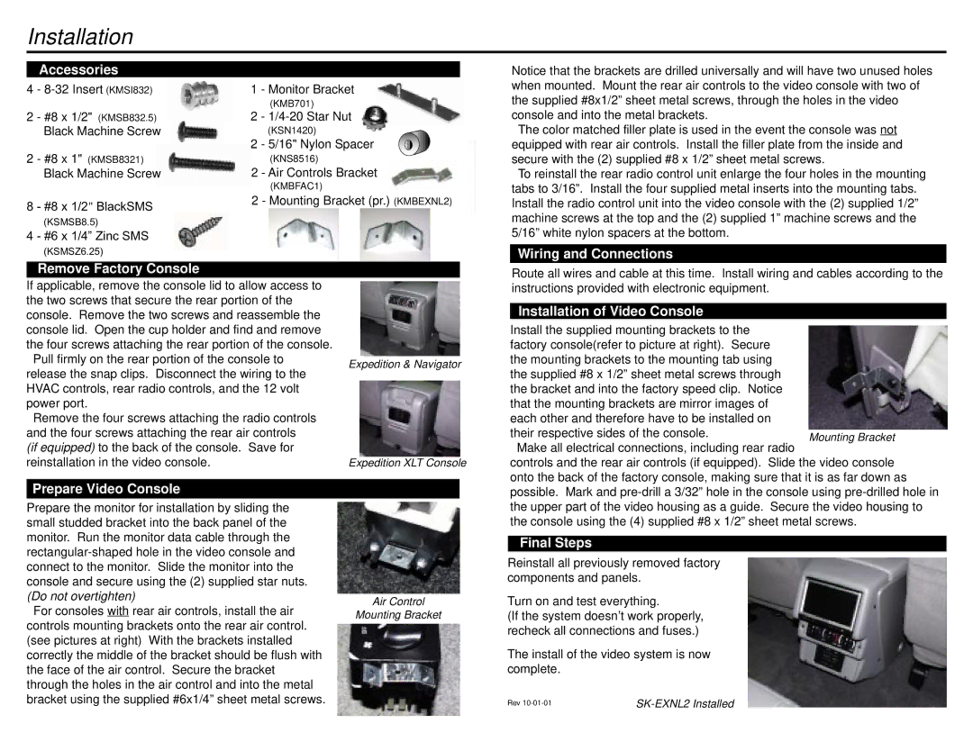 Kenwood SK-EXNL2 instruction manual Installation 