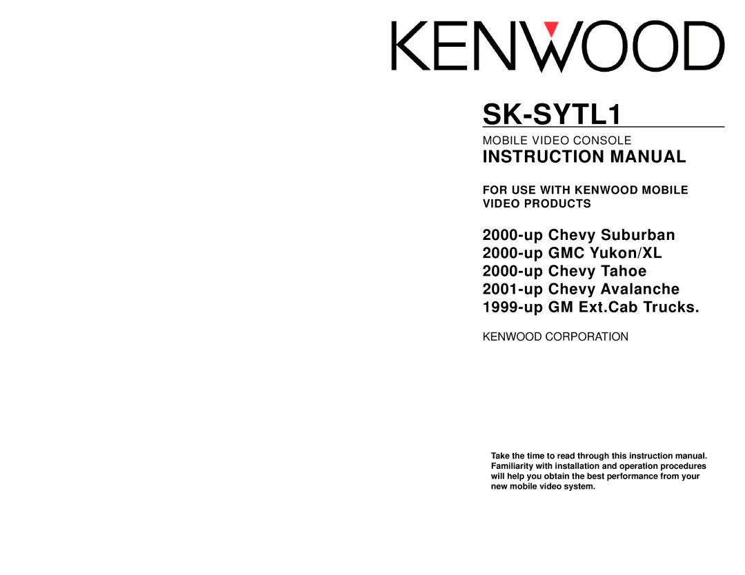 Kenwood SK-SYTL1 instruction manual 