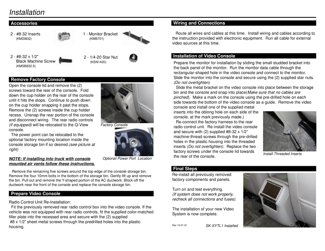 Kenwood SK-SYTL1 instruction manual Installation 