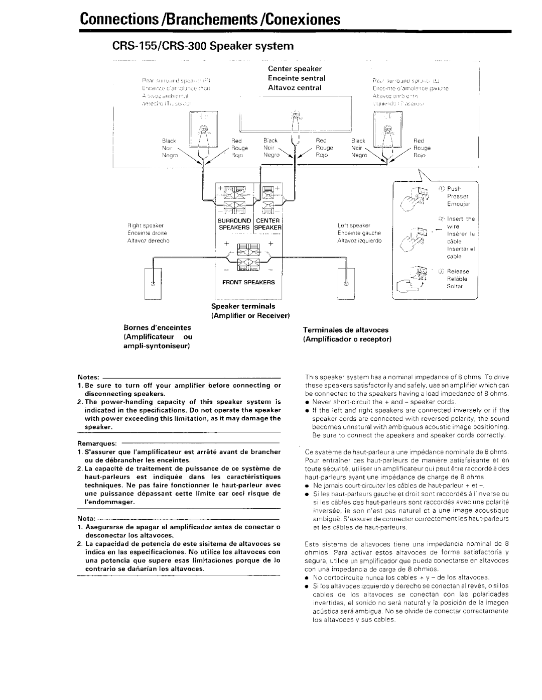 Kenwood 369, Speaker System, CRS-300, CRS-155 manual 