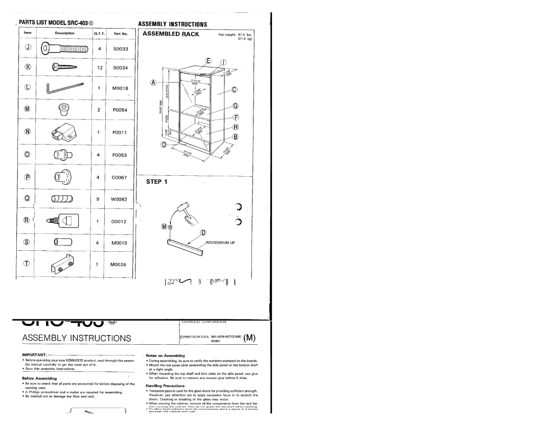 Kenwood SRC-403 manual 