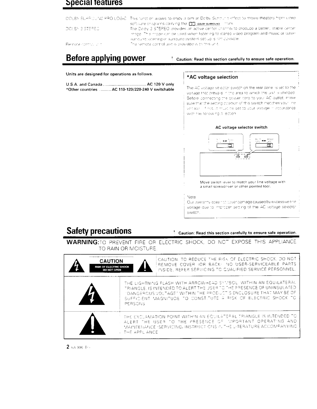 Kenwood 374, Stereo Amplifier, KA-996 manual 