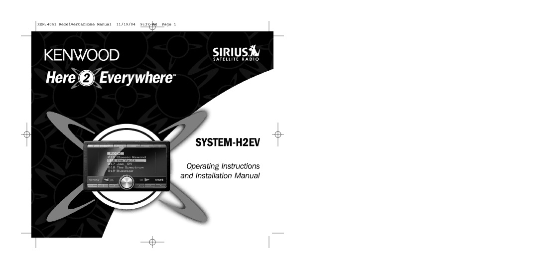 Kenwood SYSTEM-H2EV installation manual 