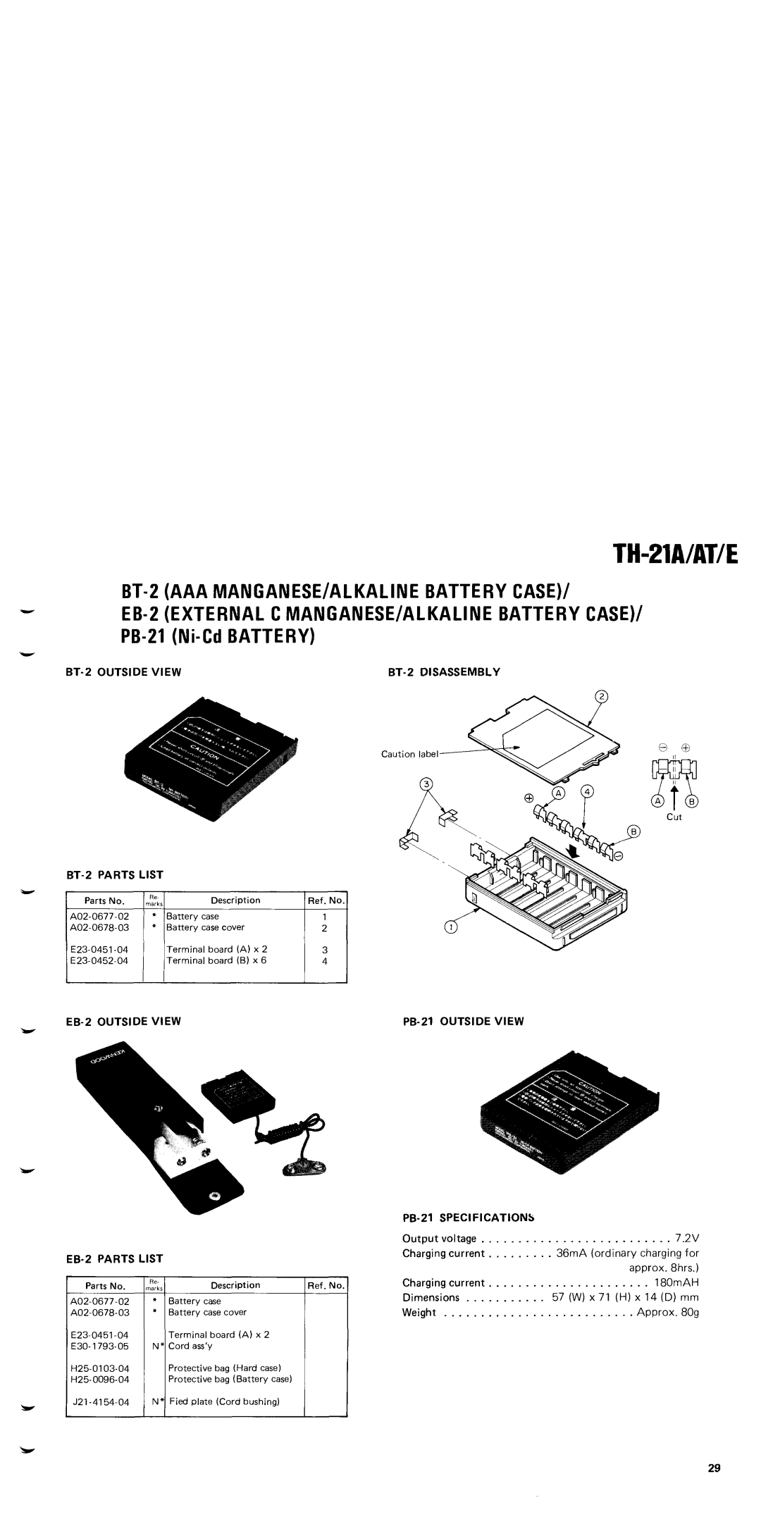 Kenwood TH-21AT, TH-21E manual 