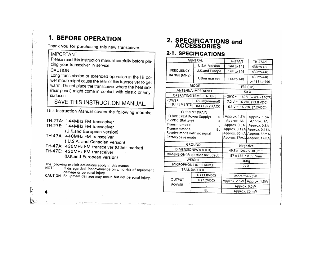 Kenwood TH-27A, 27E manual 