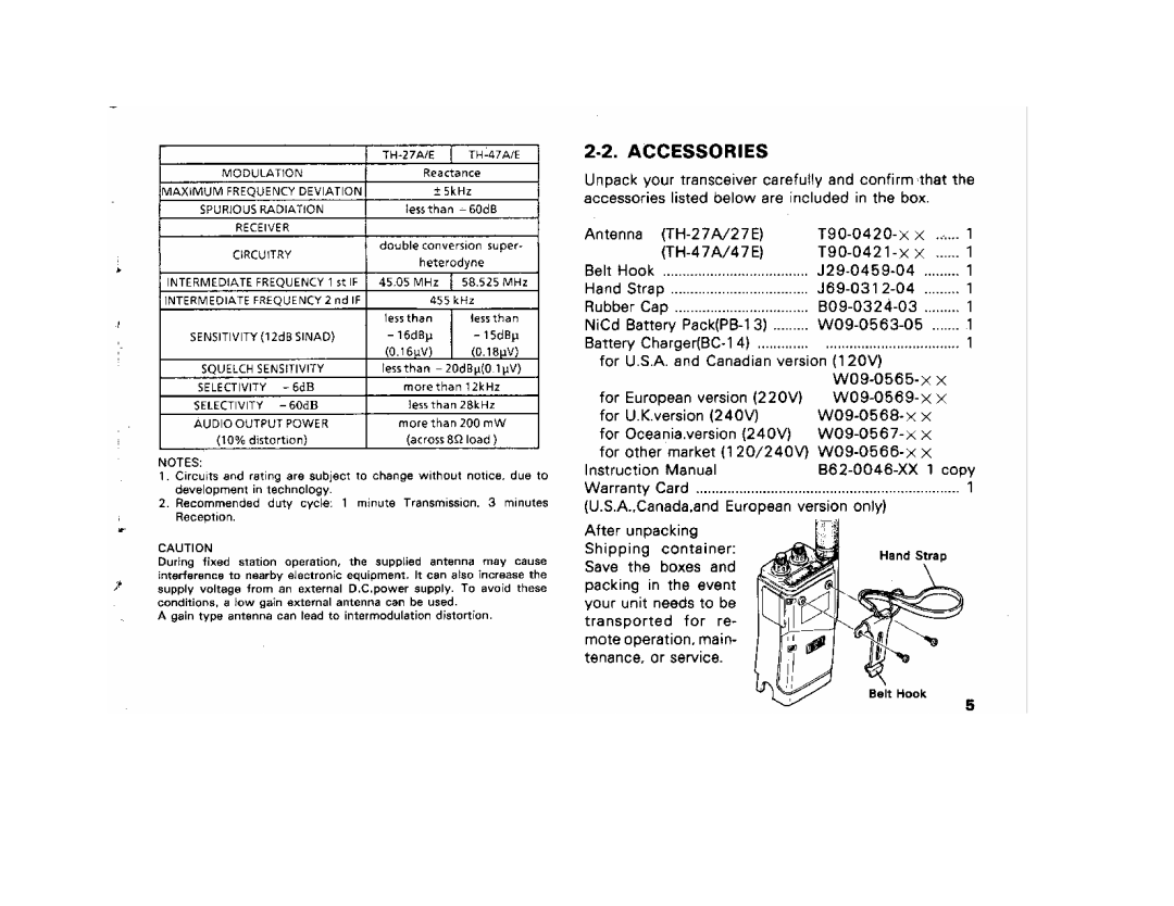 Kenwood 27E, TH-27A manual 