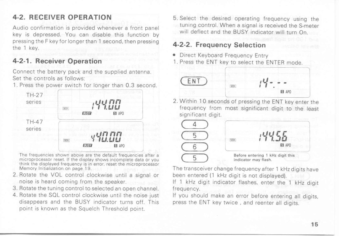 Kenwood TH-27E, TH-27A, TH-47E, TH-47A manual 