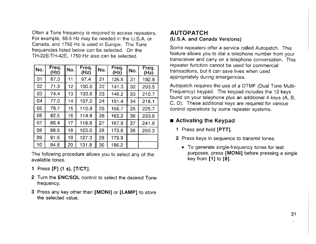 Kenwood TH-42AT, TH-42E, TH-22A, TH-42A/42AT/42E, TH-22E manual 