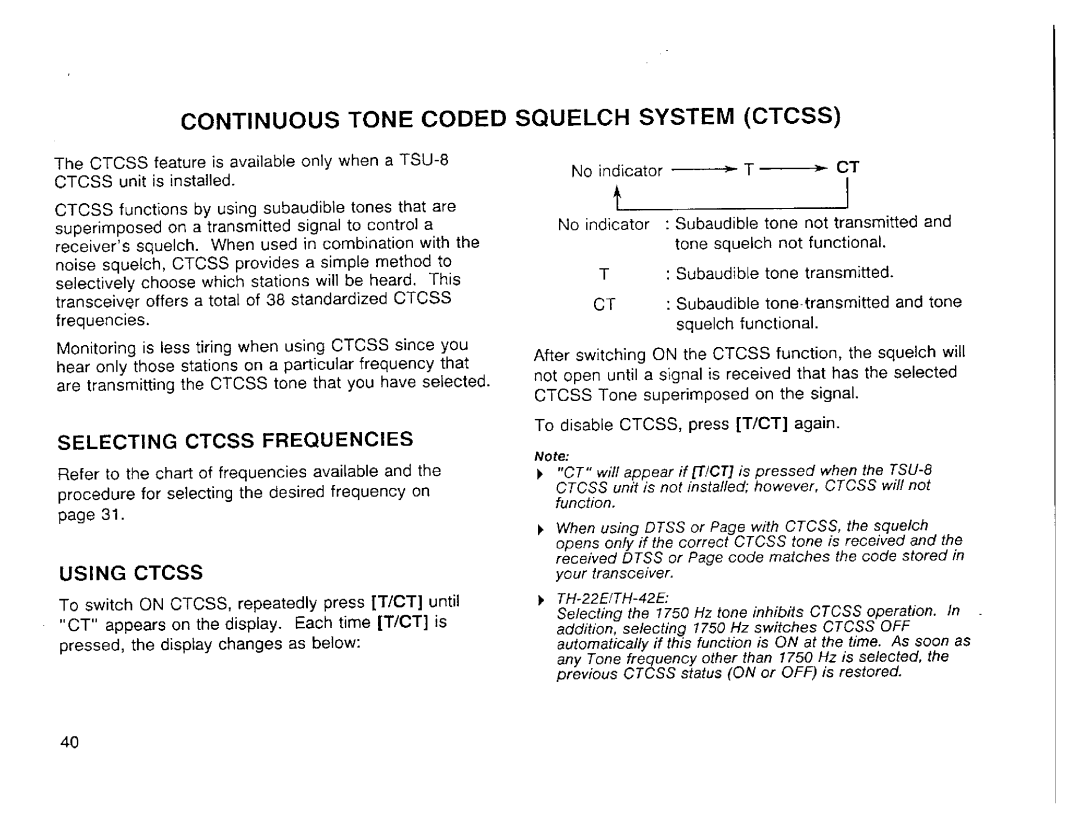 Kenwood TH-42A/42AT/42E, TH-42E, TH-42AT, TH-22A, TH-22E manual 