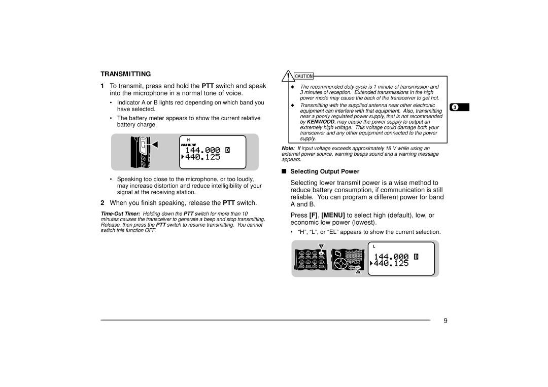 Kenwood 440 MHz TH-D7A, 144 instruction manual Transmitting, When you finish speaking, release the PTT switch 