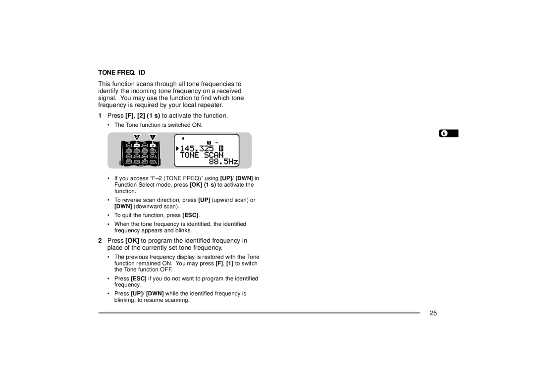 Kenwood 440 MHz TH-D7A, 144 instruction manual Tone FREQ. ID 