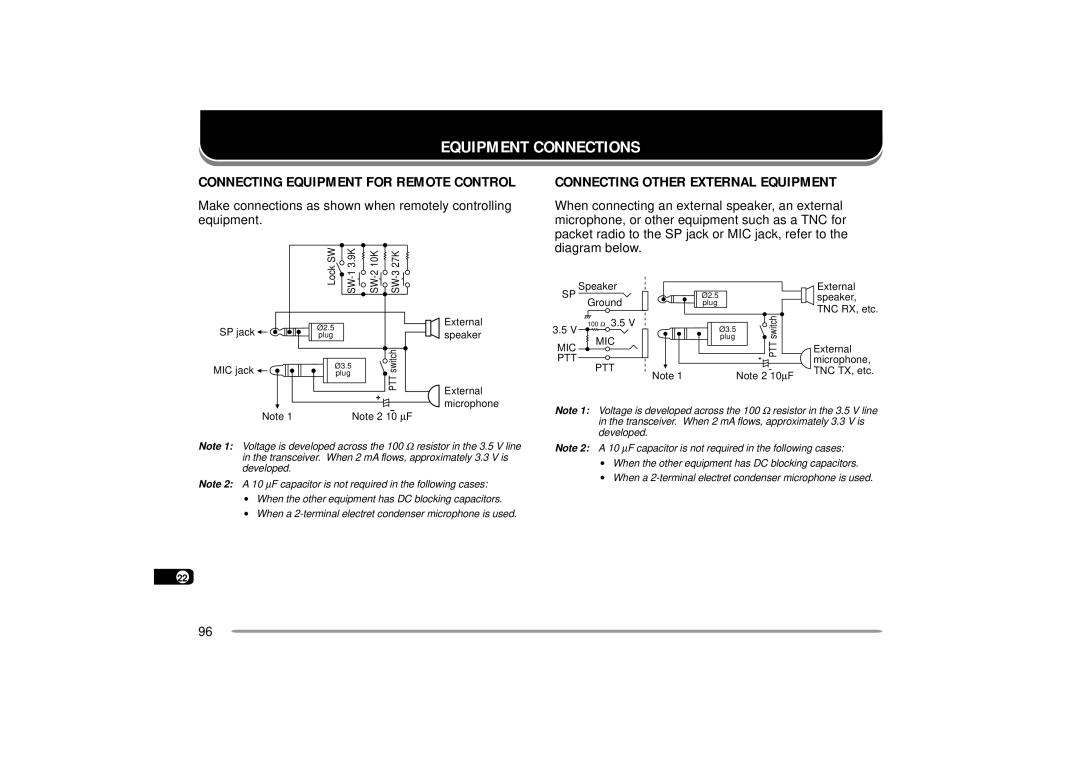 Kenwood TH-D7A, TH-D7E instruction manual Equipment Connections, Connecting Other External Equipment 