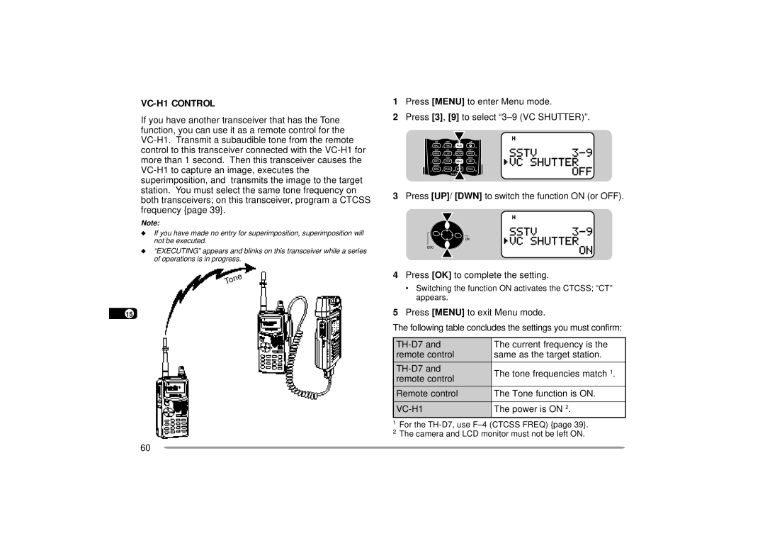 Kenwood TH-D7A, TH-D7E instruction manual VC-H1 Control, Power is on 