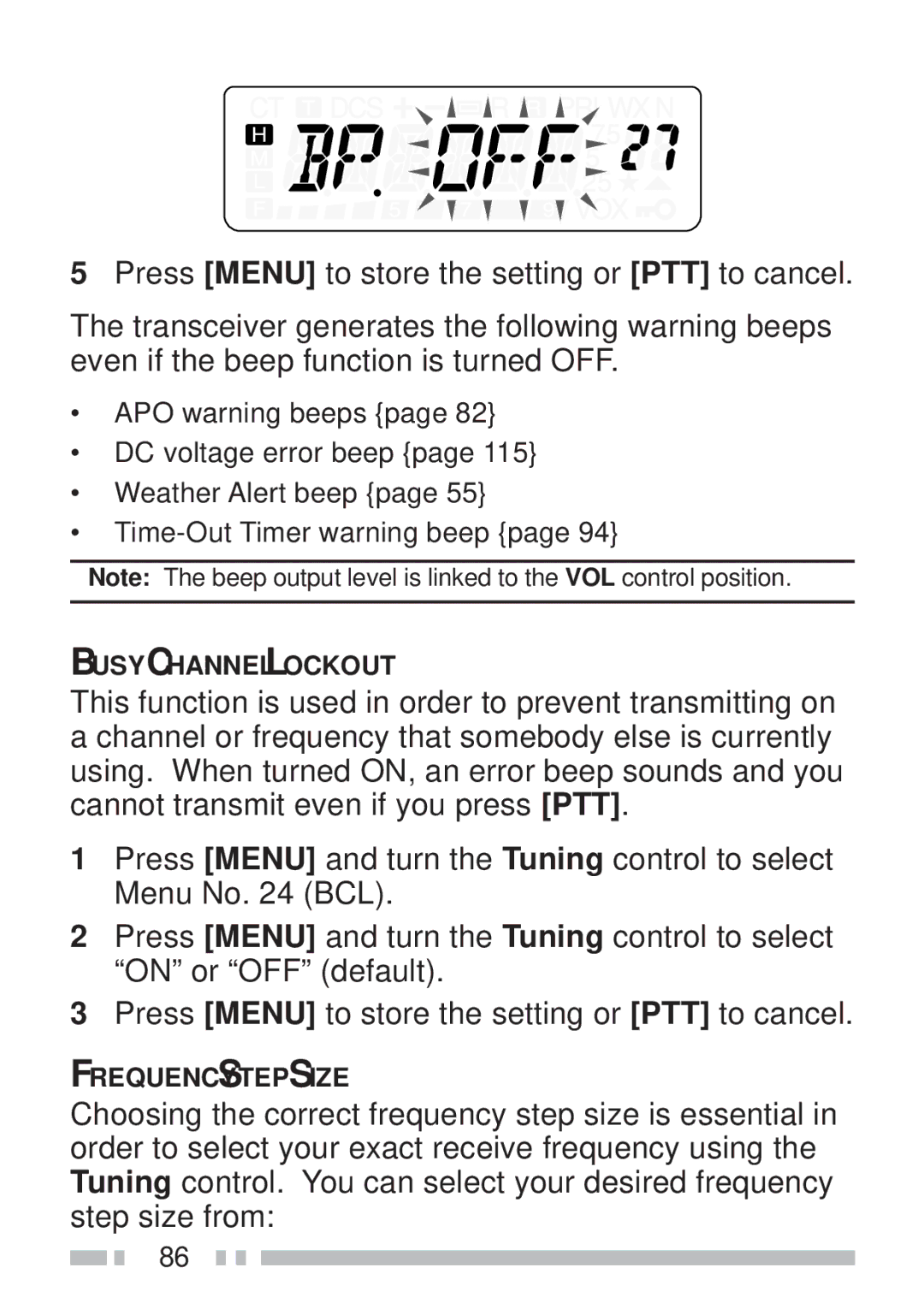 Kenwood TH-KAE, TH-K4AT, TH-K2ET, TH-K2AT instruction manual Busy Channel Lockout 