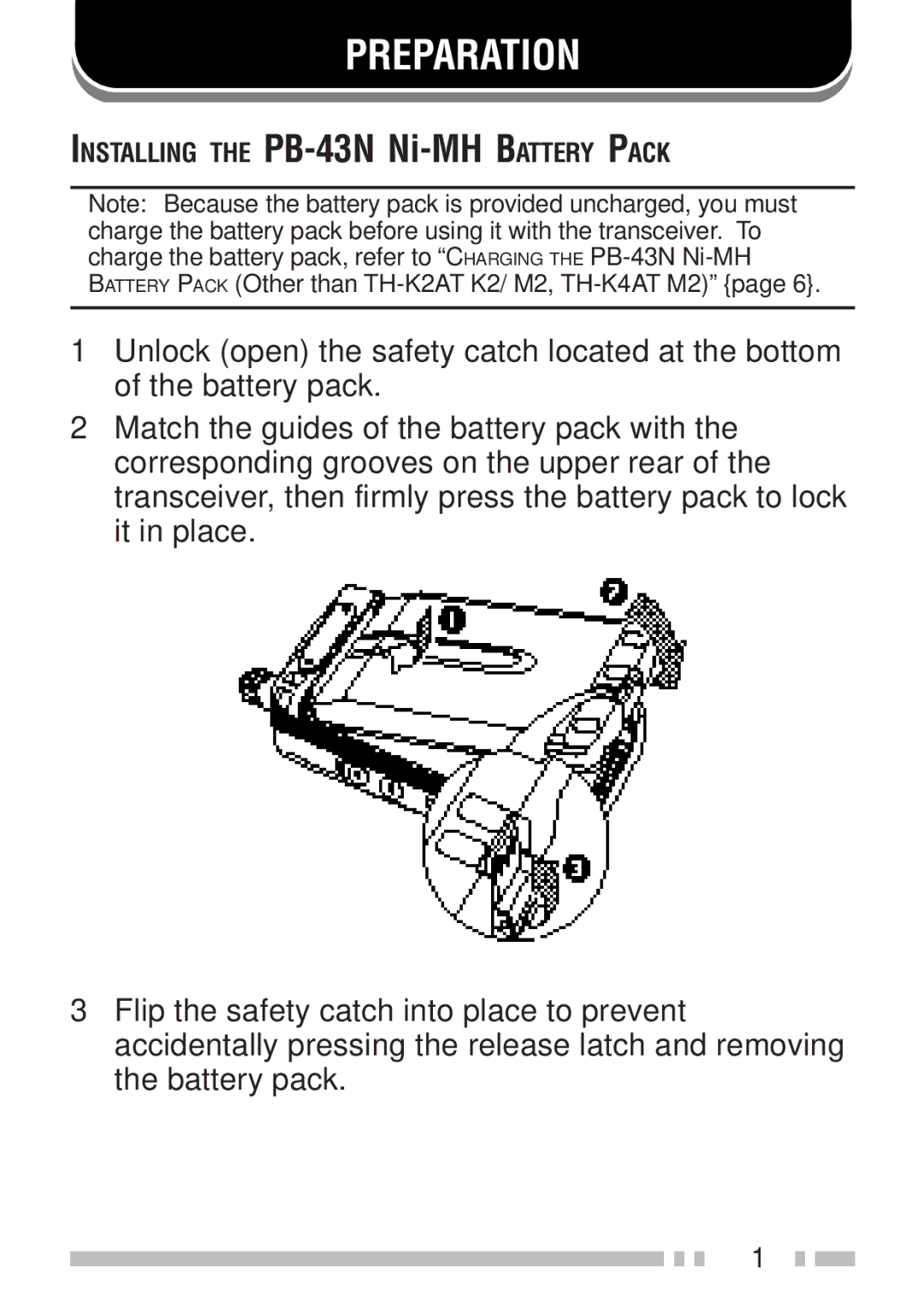 Kenwood TH-KAE, TH-K4AT, TH-K2ET, TH-K2AT instruction manual Preparation 