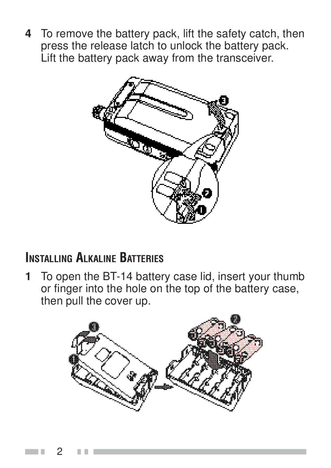 Kenwood TH-K4AT, TH-KAE, TH-K2ET, TH-K2AT instruction manual Installing Alkaline Batteries 