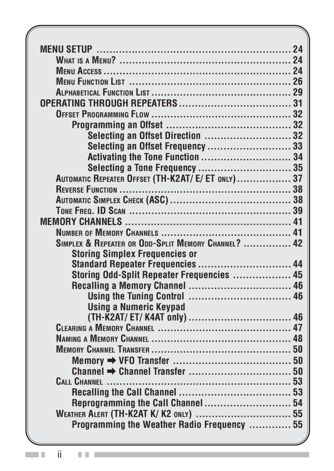 Kenwood TH-K4AT, TH-KAE, TH-K2ET, TH-K2AT instruction manual Call Channel 