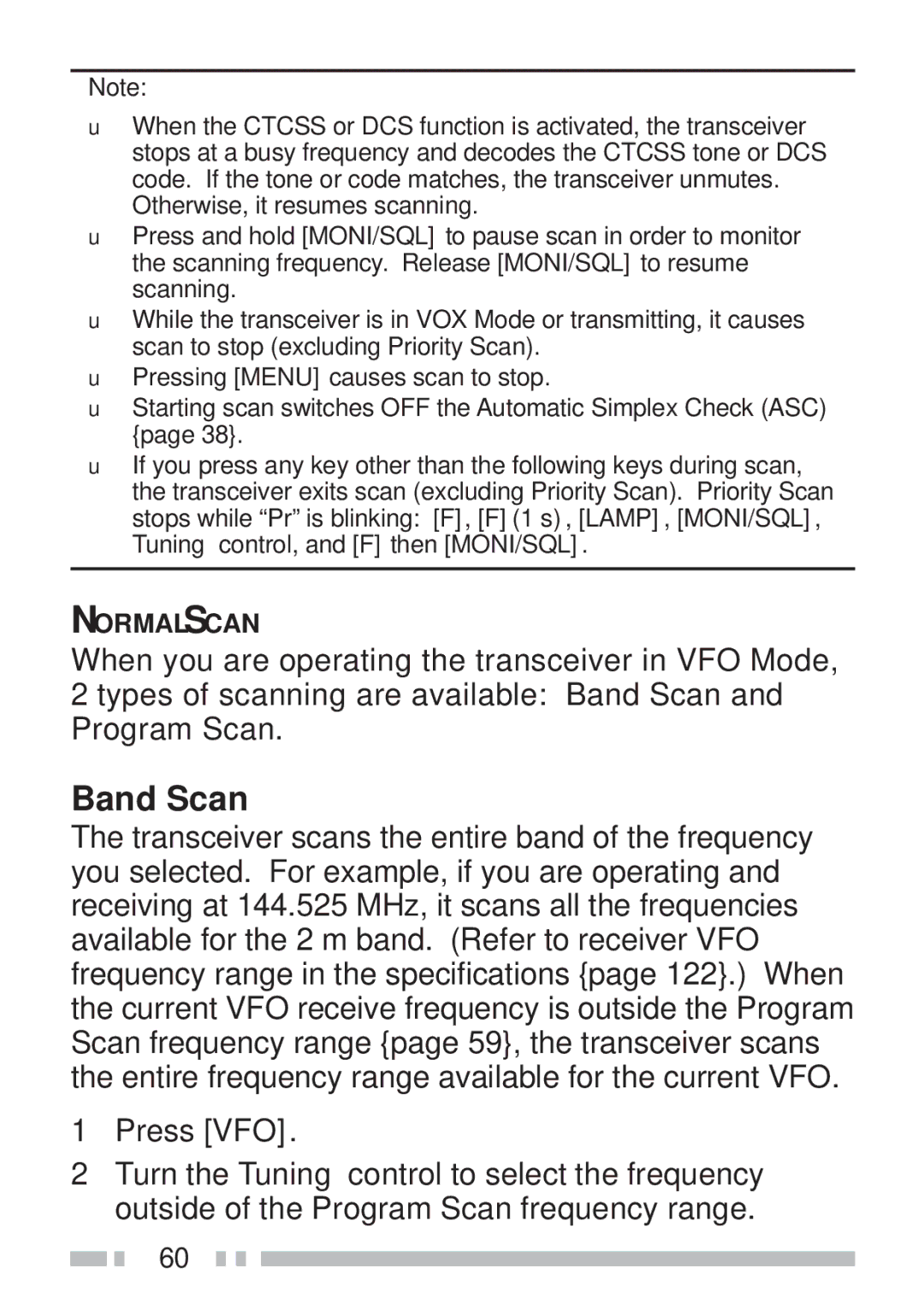 Kenwood TH-KAE, TH-K4AT, TH-K2ET, TH-K2AT instruction manual Band Scan 