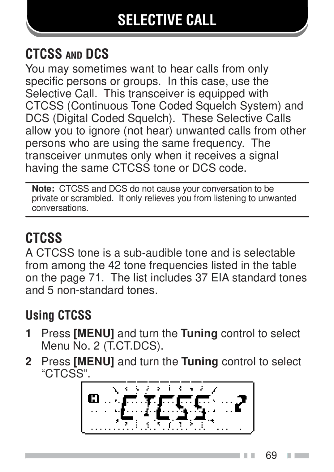 Kenwood TH-K2AT, TH-KAE, TH-K4AT, TH-K2ET instruction manual Selective Call, Using Ctcss 