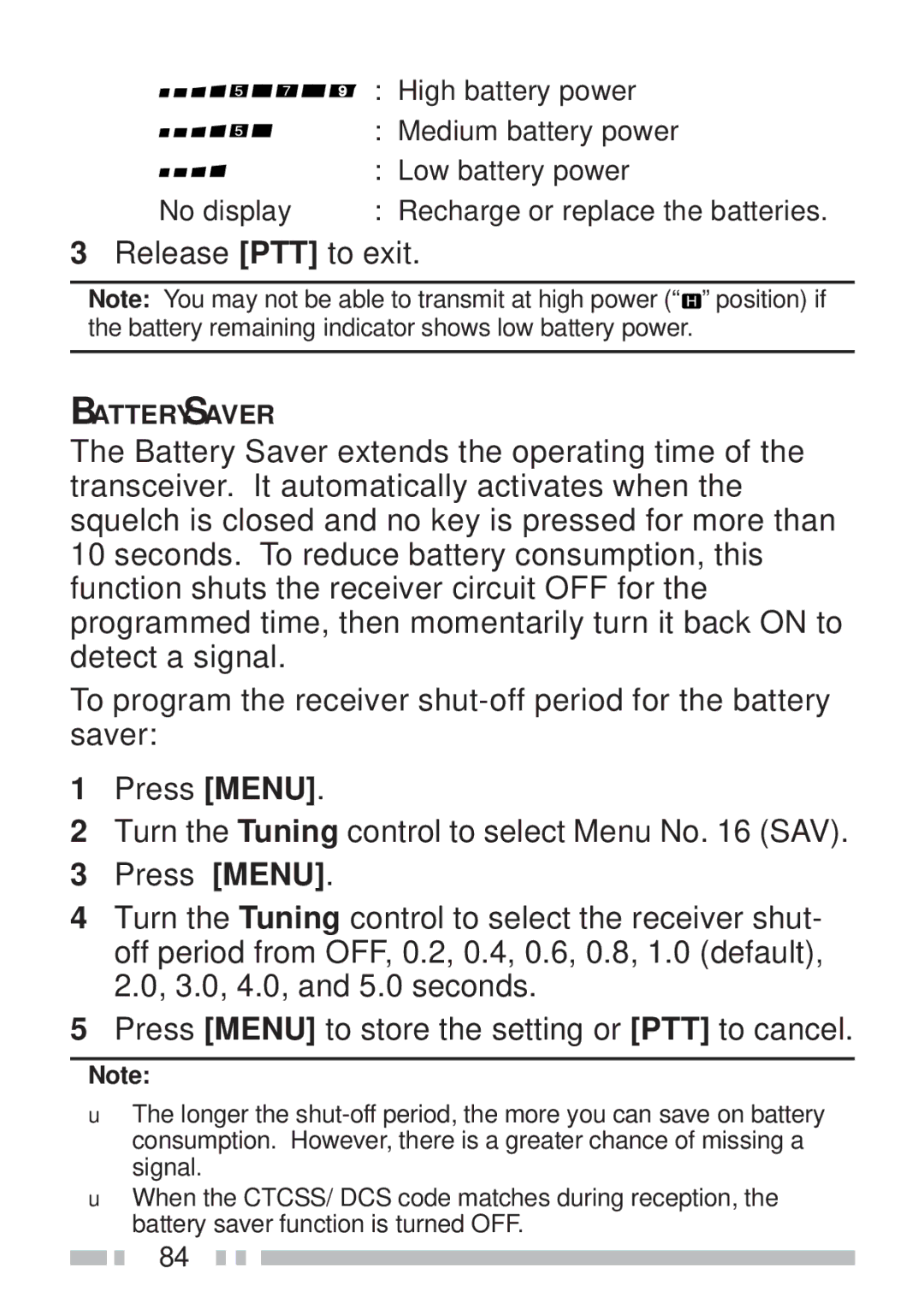 Kenwood TH-K2AT, TH-KAE, TH-K4AT, TH-K2ET instruction manual Release PTT to exit 