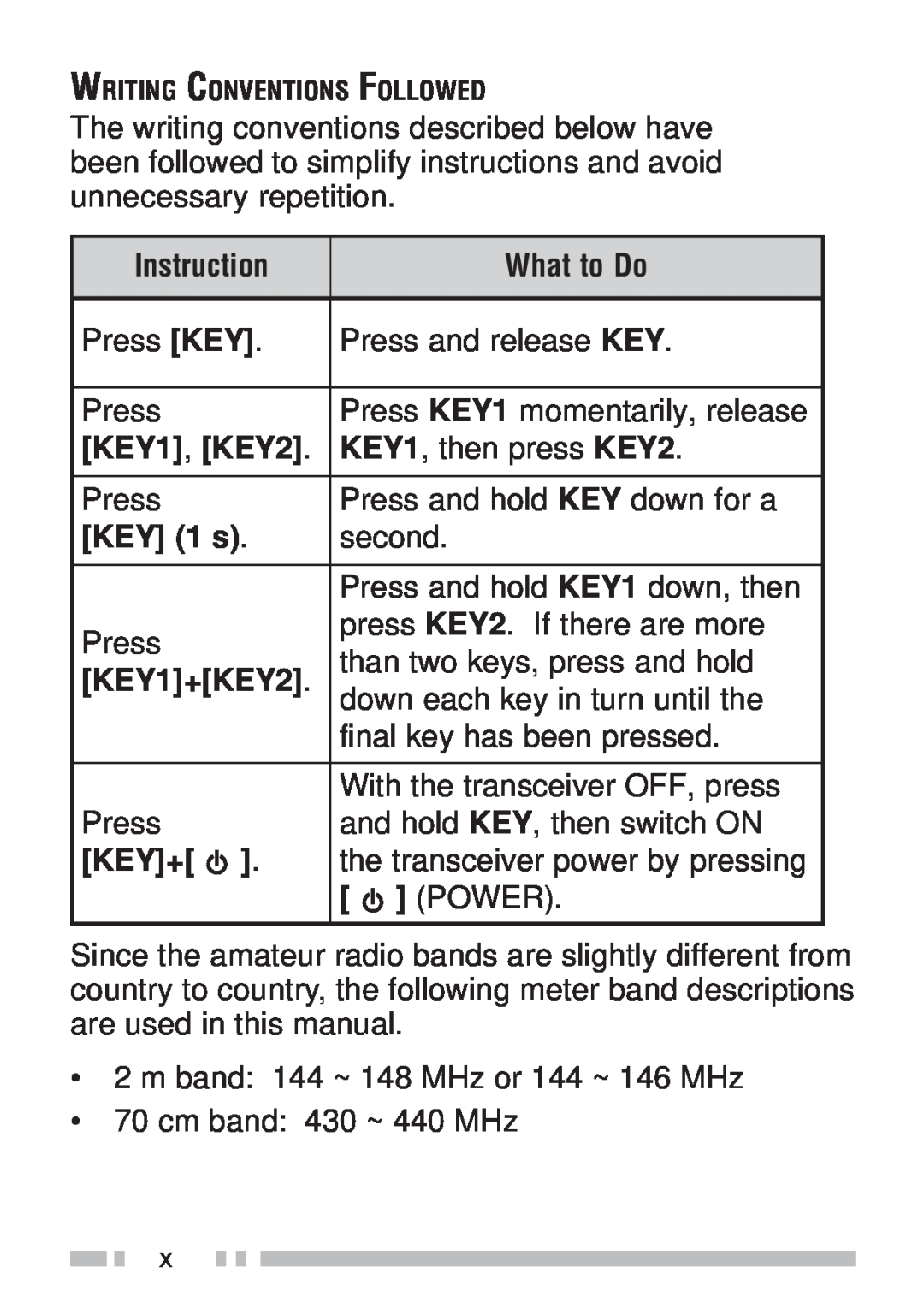 Kenwood TH-KAE, TH-K4AT, TH-K2ET, TH-K2AT instruction manual Instruction, What to Do, KEY1, KEY2, KEY 1 s, KEY1+KEY2, Key+ 