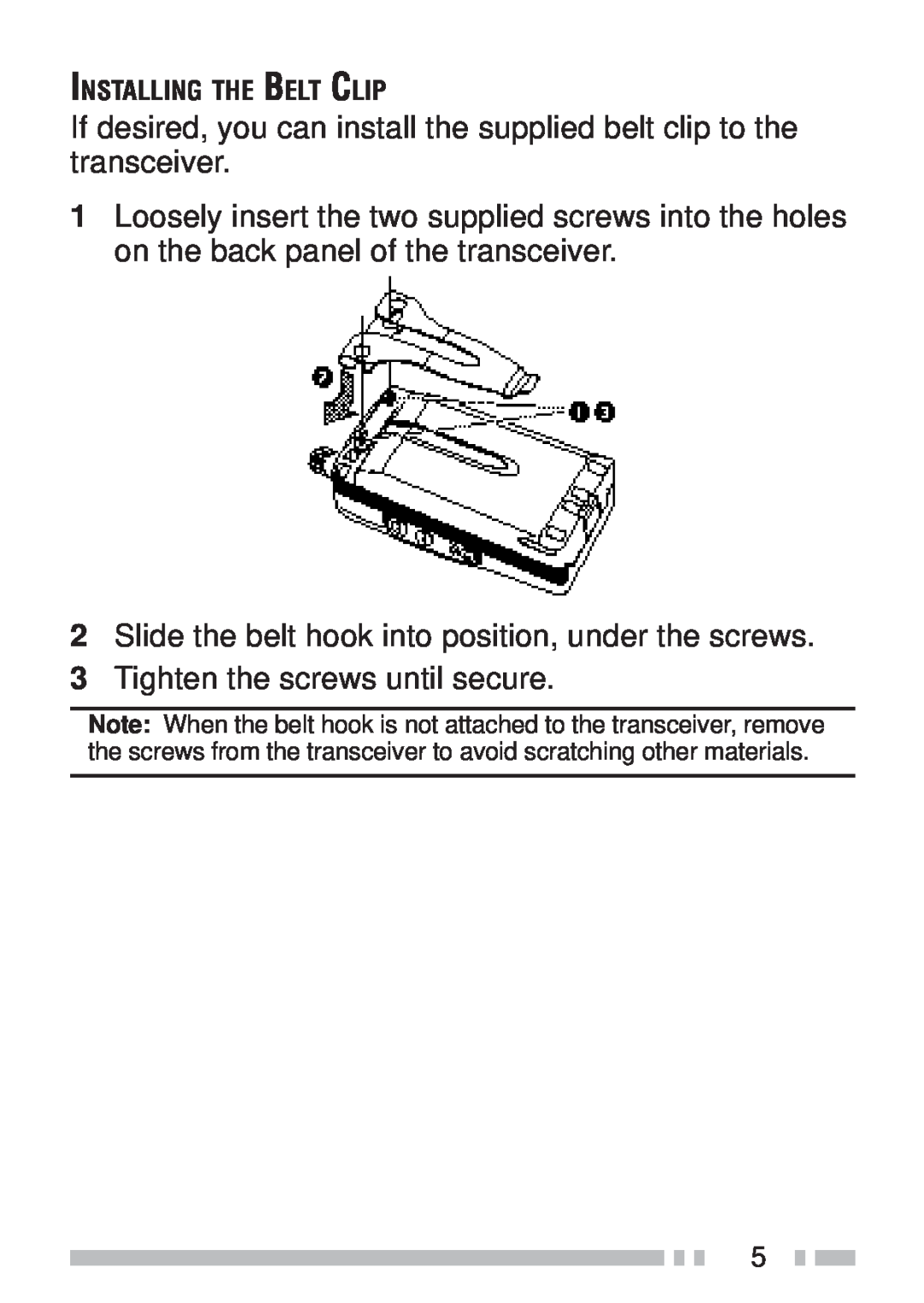 Kenwood TH-KAE, TH-K4AT, TH-K2ET, TH-K2AT instruction manual 3Tighten the screws until secure 