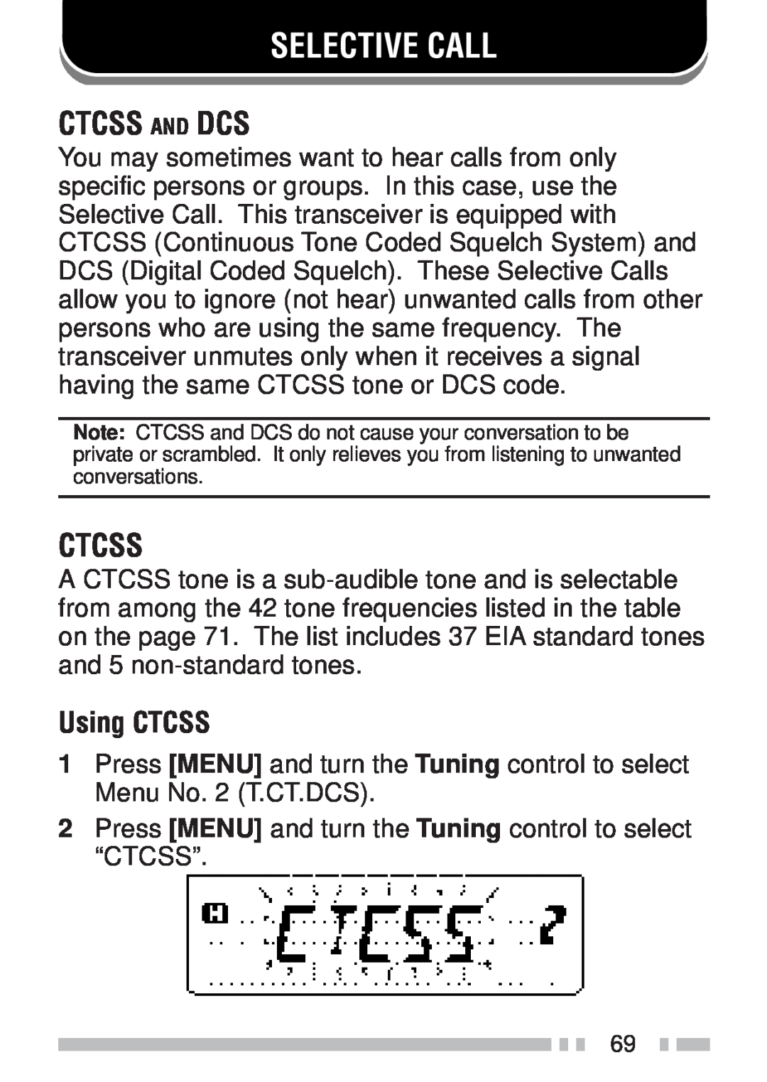 Kenwood TH-K2AT, TH-KAE, TH-K4AT, TH-K2ET instruction manual Selective Call, Ctcss And Dcs, Using CTCSS 