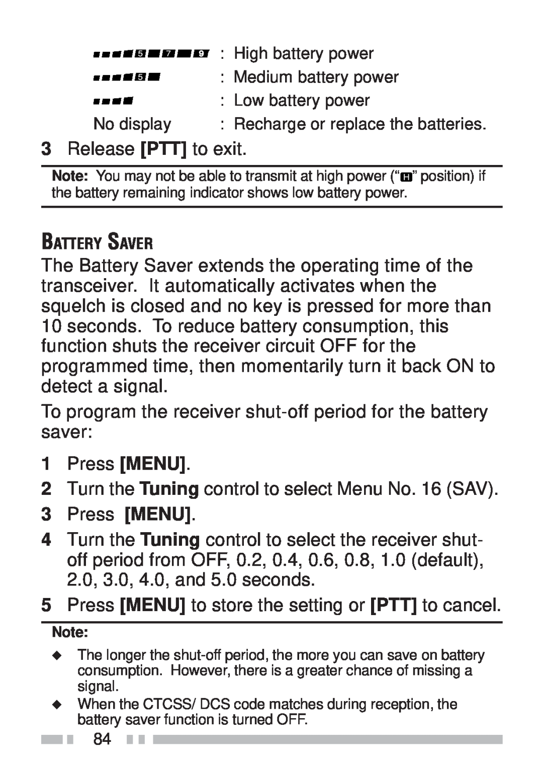 Kenwood TH-K2AT, TH-KAE, TH-K4AT, TH-K2ET instruction manual 3Release PTT to exit 