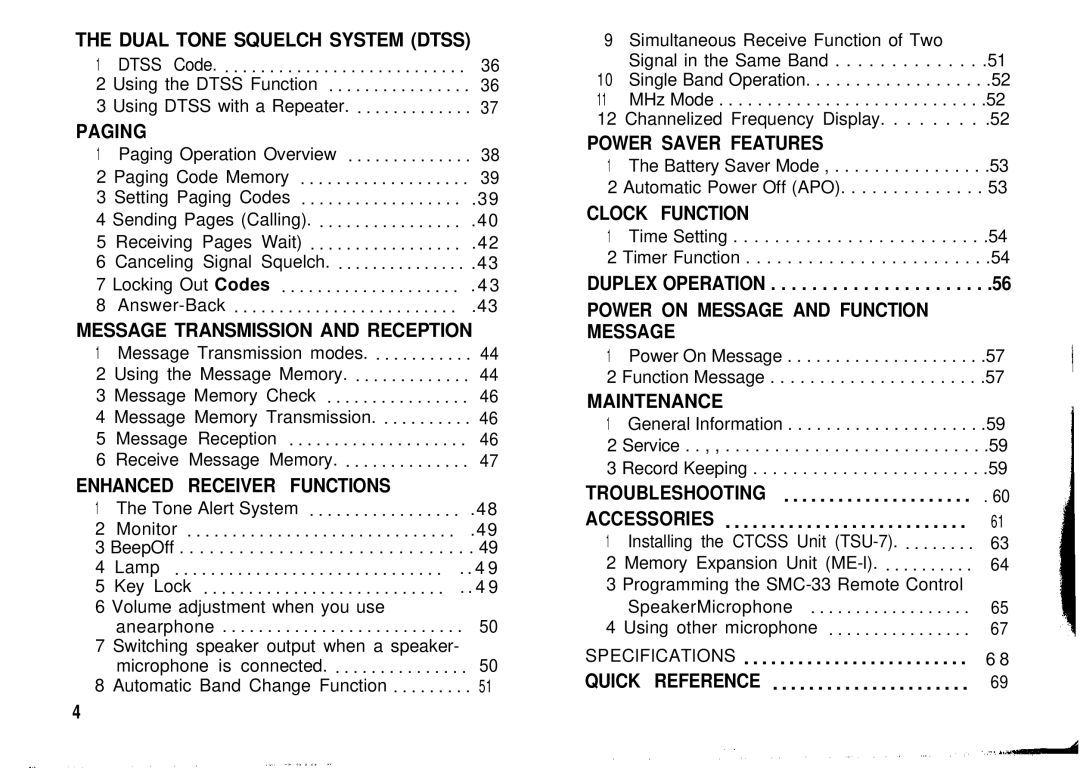 Kenwood TH-78A, TH78E instruction manual Dual Tone Squelch System Dtss 