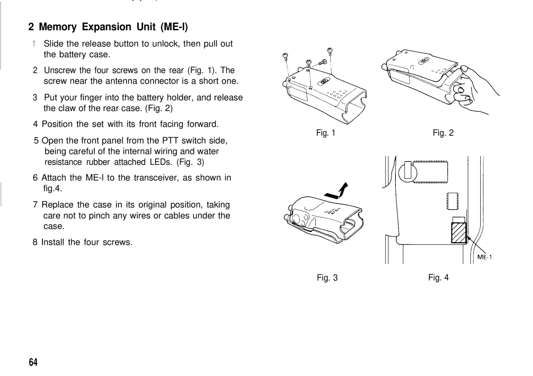 Kenwood TH78E, TH-78A instruction manual Memory Expansion Unit ME-l 