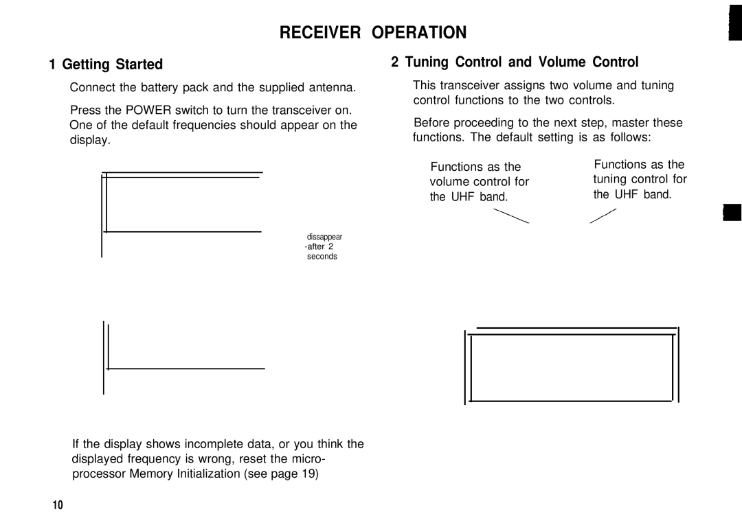 Kenwood TH-78A, TH78E instruction manual Receiver Operation, Getting Started, Tuning Control and Volume Control 